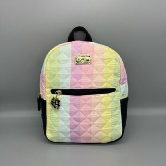 Betsey Johnson Handbags - Betsey Johnson Quilted Pastel Backpack